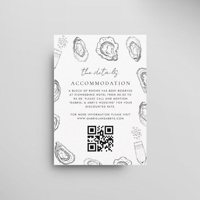 Tarjeta De Recepción Boda de detalles de alojamiento para ostiones dibu (Subido por el creador)