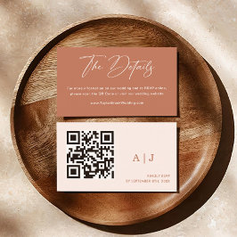 Tarjeta De Recepción Boda de detalles de Boho Rust Terracotta