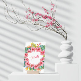 Tarjeta De Recepción Boda de detalles de Hibiscus Tropical Hawaiano
