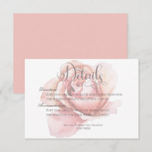 Tarjeta De Recepción Boda de detalles de las flores rosebud simples