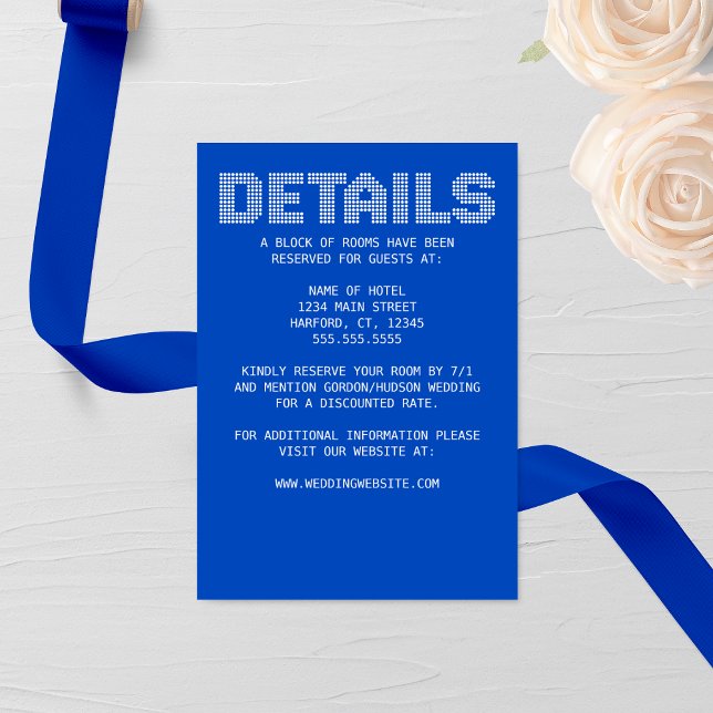 Tarjeta De Recepción Boda de detalles de Pixel (Subido por el creador)