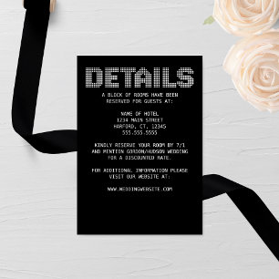 Tarjeta De Recepción Boda de detalles de Pixel