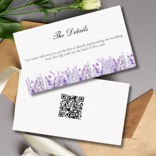 Tarjeta De Recepción Boda de detalles del código QR de la floral de ver