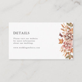 Tarjeta De Recepción Boda de detalles florales de otoño