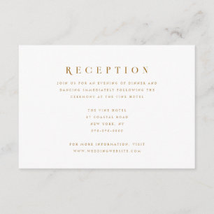 Tarjeta De Recepción Boda de detalles minimalista elegante de escritura