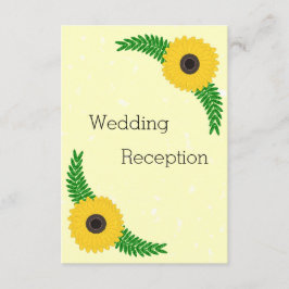 Tarjeta De Recepción Boda de diseño de girasol amarillo