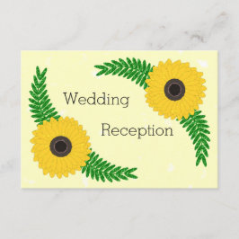 Tarjeta De Recepción Boda de diseño de girasol amarillo