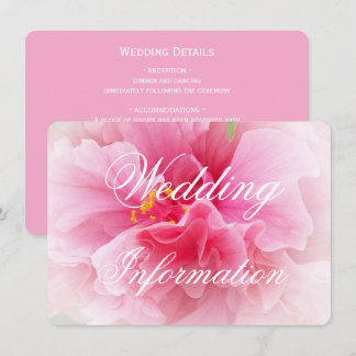 Tarjeta De Recepción Boda de diseño floral rosa