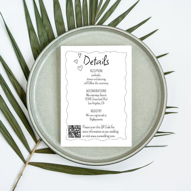 Tarjeta De Recepción Boda de Doodle de la garganta de la mano (Subido por el creador)