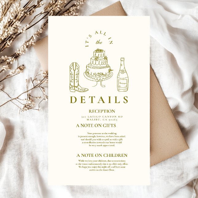 Tarjeta De Recepción Boda de Doodle Occidental de Hand Drake (Subido por el creador)