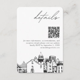Tarjeta De Recepción Boda de El Paso Detalles Modernos Código QR