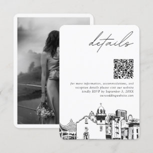Tarjeta De Recepción Boda de El Paso Detalles Modernos Código QR