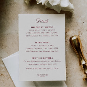 Tarjeta De Recepción Boda de Elegancia Atemporal