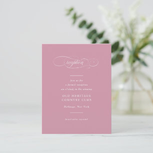Tarjeta De Recepción Boda de elegancia de guiones clásicos