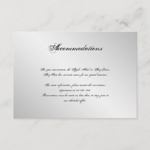 Tarjeta De Recepción Boda de elegancia plateada Insertar
