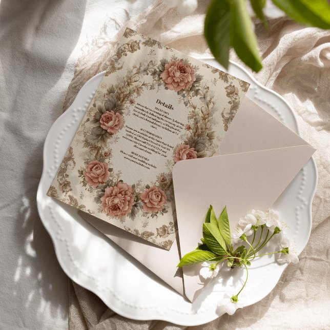 Tarjeta De Recepción Boda de Elegancia Real de Victoria (Subido por el creador)