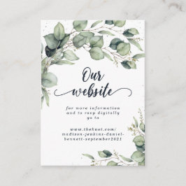 Tarjeta De Recepción Boda de Elegantes Hojas de Eucalipto