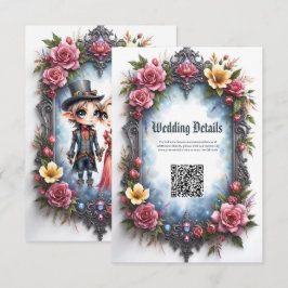 Tarjeta De Recepción Boda de Elfo Caprichosa Steampunk