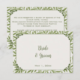 Tarjeta De Recepción Boda de época, patrón de hojas salvajes victoriana