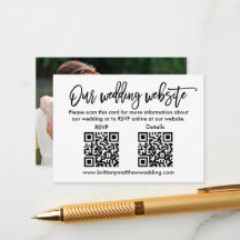 Boda de escritura de pincel moderno QR RSVP Detall