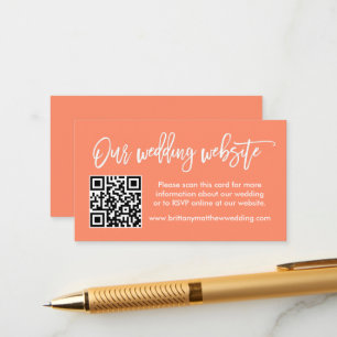 Tarjeta De Recepción Boda de escritura de pincel moderno sitio web QR C