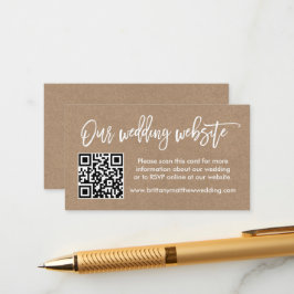 Tarjeta De Recepción Boda de escritura de pincel moderno sitio web QR K
