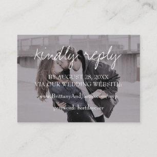 Tarjeta De Recepción Boda de escritura fotográfica moderna de Bretaña R
