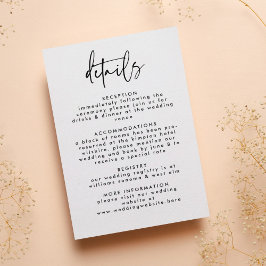 Tarjeta De Recepción Boda de escritura manuscrita blanca mínima
