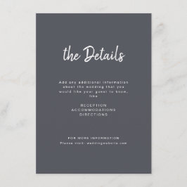 Tarjeta De Recepción Boda de escritura manuscrita minimalista de carbón