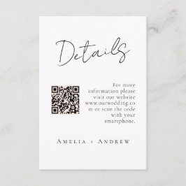 Tarjeta De Recepción Boda de escritura minimalista elegante
