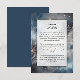 Tarjeta De Recepción Boda de espuma de invierno celestial de medianoche