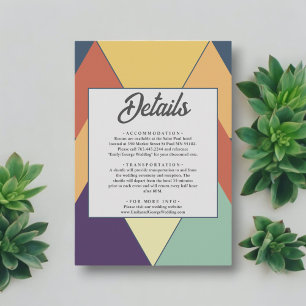 Tarjeta De Recepción Boda de estilo geométrico moderno mínimo