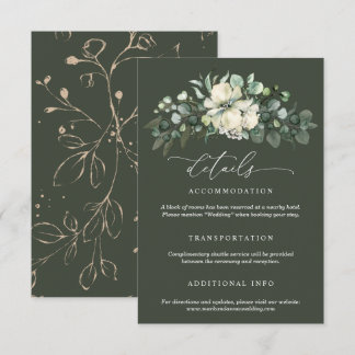 Tarjeta De Recepción Boda de eucalipto con vegetación