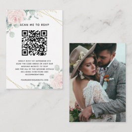 Tarjeta De Recepción Boda de eucalipto de presupuesto Página web RSVP C