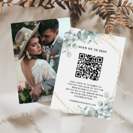 Tarjeta De Recepción Boda de eucalipto de presupuesto Página web RSVP C