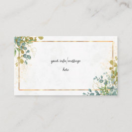 Tarjeta De Recepción Boda de eucalipto verde