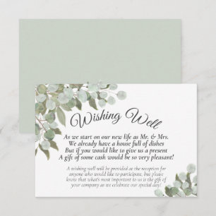 Tarjeta De Recepción Boda de eucalipto y vegetación rústico deseando lo