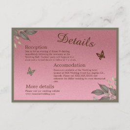 Tarjeta De Recepción Boda de Eucaliptus Floral de Glam Rosa