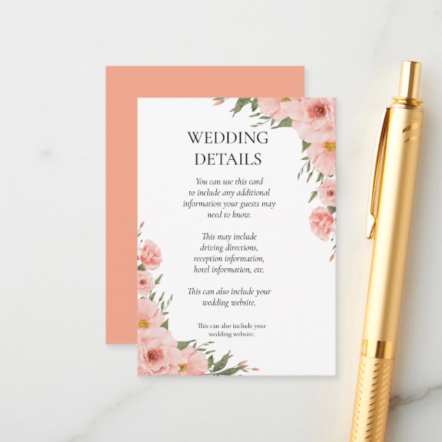 Tarjeta De Recepción Boda de Eucalyptus Floral (Anverso/Reverso In Situ)