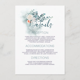 Tarjeta De Recepción Boda de Eucalyptus Información detallada Invitado