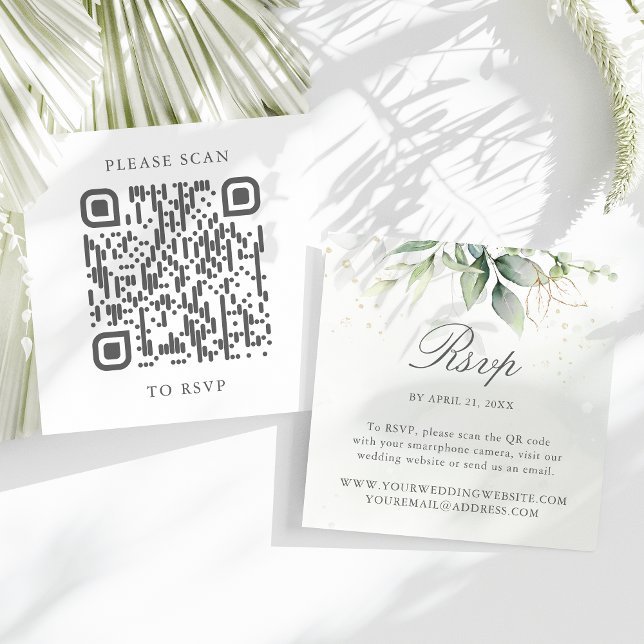 Tarjeta De Recepción Boda de Eucalyptus Sitio Web Código QR RSVP (Subido por el creador)