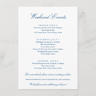 Tarjeta De Recepción Boda de eventos de fin de semana de la colección d