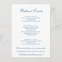 Tarjeta De Recepción Boda de eventos de fin de semana de la colección S