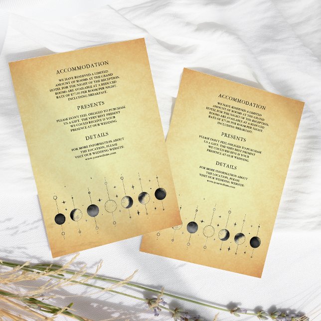 Tarjeta De Recepción Boda de Fases de la Luna Crescente Celestial Vinta (Subido por el creador)
