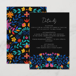 Tarjeta De Recepción Boda de Fiesta Floral Mexicana Vibrante