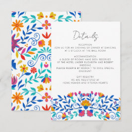 Tarjeta De Recepción Boda de Fiesta Floral Mexicana Vibrante