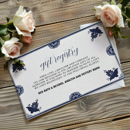 Tarjeta De Recepción Boda de Fiesta Sencillo Floral Azul Mexicano