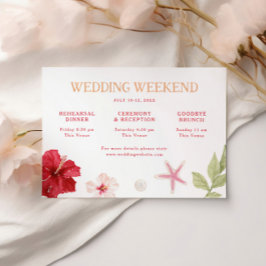 Tarjeta De Recepción Boda de fin de semana en destino tropical