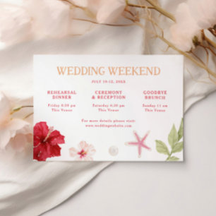 Tarjeta De Recepción Boda de fin de semana en destino tropical
