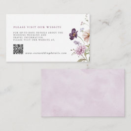 Tarjeta De Recepción Boda de Flor Silvestre Dusty Purple Lavender Detal